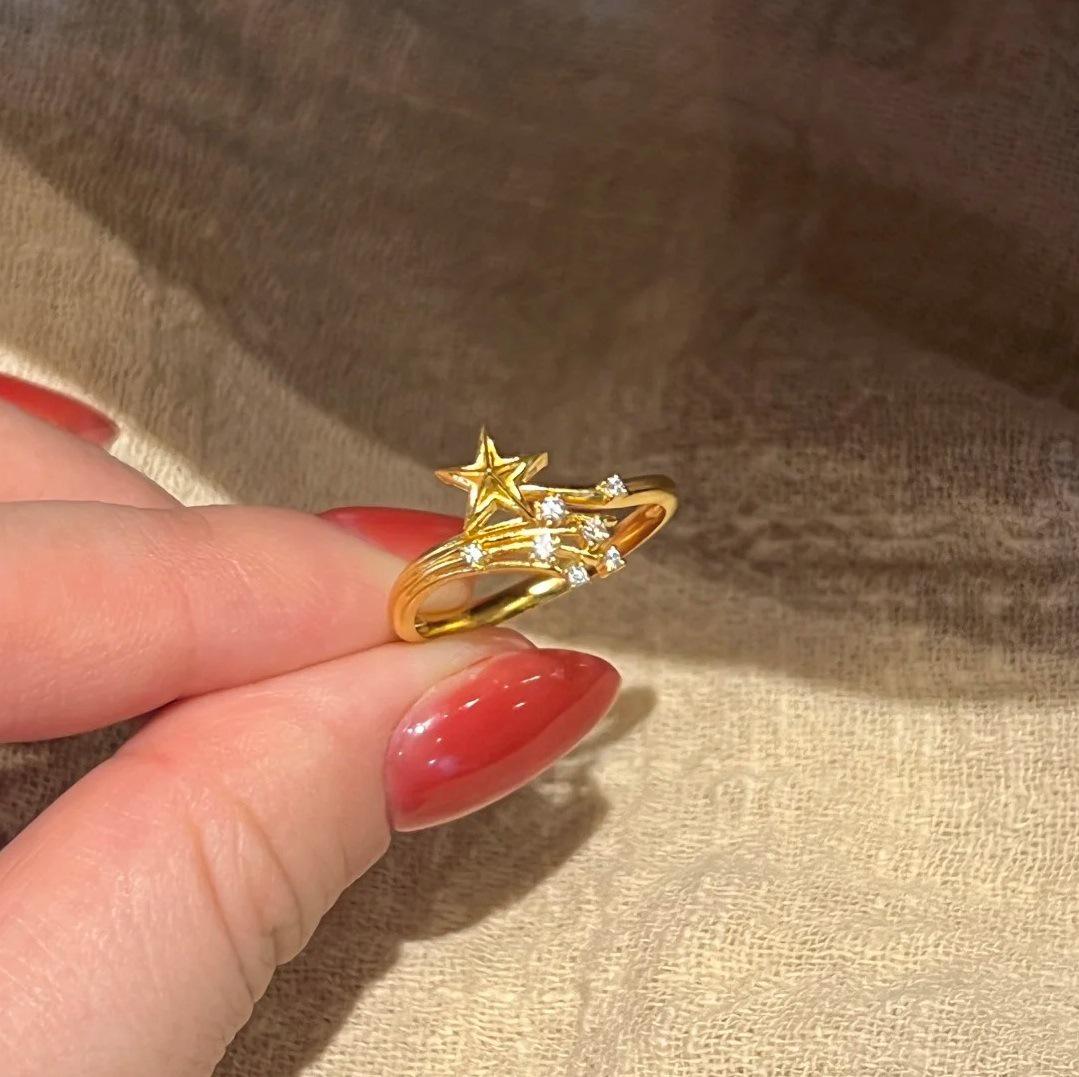 Starry Sparkle Pave Zirconia Ring: Unique, Luxurious Design for Women