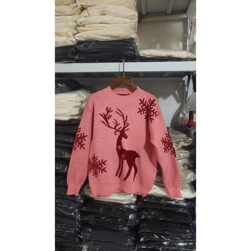 

YYFS Женская мода Повседневный Осень Зима Длинный рукав О-образный вырез свитера XXXL персиковый