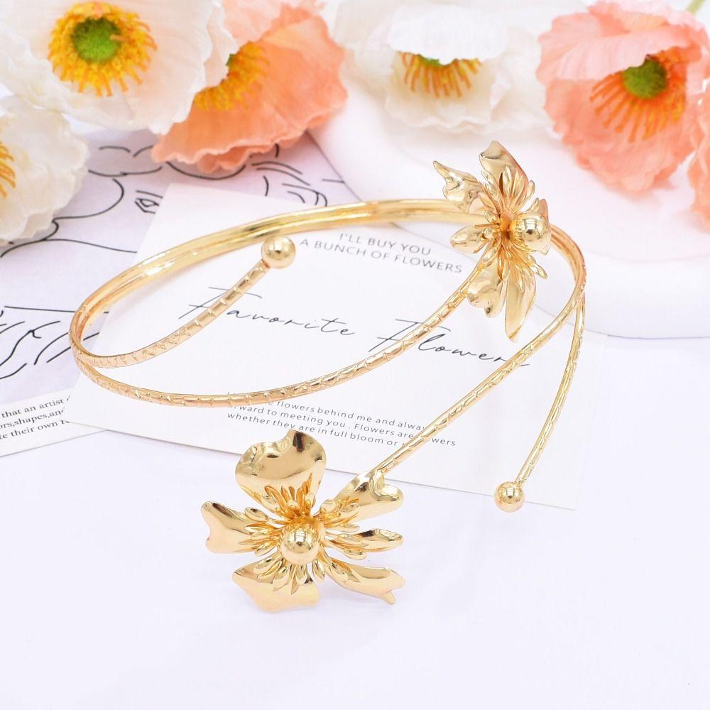 Blumenarmband Hohlarmband Mode Offenes Armband Party