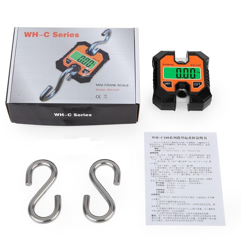100kg 250KG Heavy Duty Crane Scale Digital Hanging Hook Stainless Steel Portable Weight Balance for Agriculture