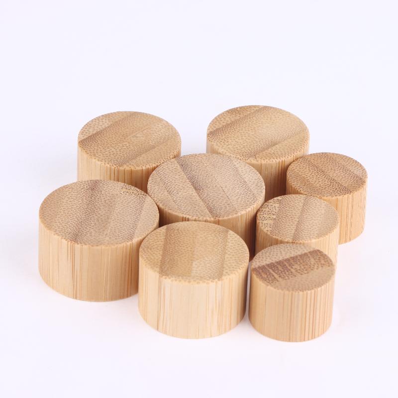 1/5 Pcs Eco-Friendly Screw Bamboo Bottle Caps With Reducer Replace Empty Bottle Caps With Drop Plug Real Bamboo Cover Screw Cap