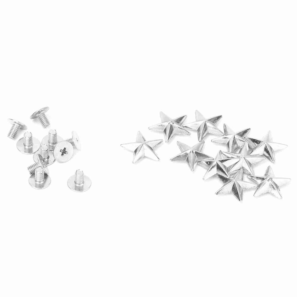 50pcs Metal Metal Star Stud 14mm Leathercraft Rivets Crafts Rivet Spike Screw DIY Decoration