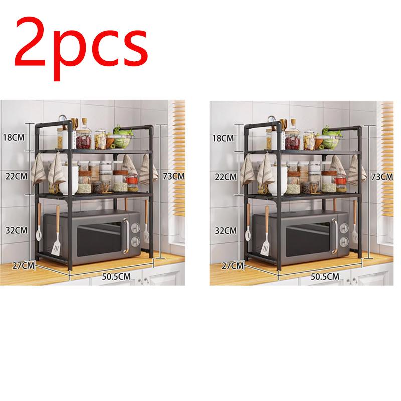 Multi-Layers Simple Storage Shelf Standing Countertop Seasoning Oven Shelf Kitchen Microwave Racks Kitchen Organizing Racks