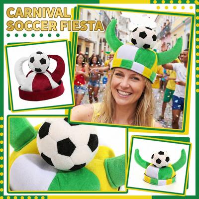 Carnival Festival Soccer Cap, Cheer Prop, Bull Head Festival Celebration Party Hat, Soccer Cap
