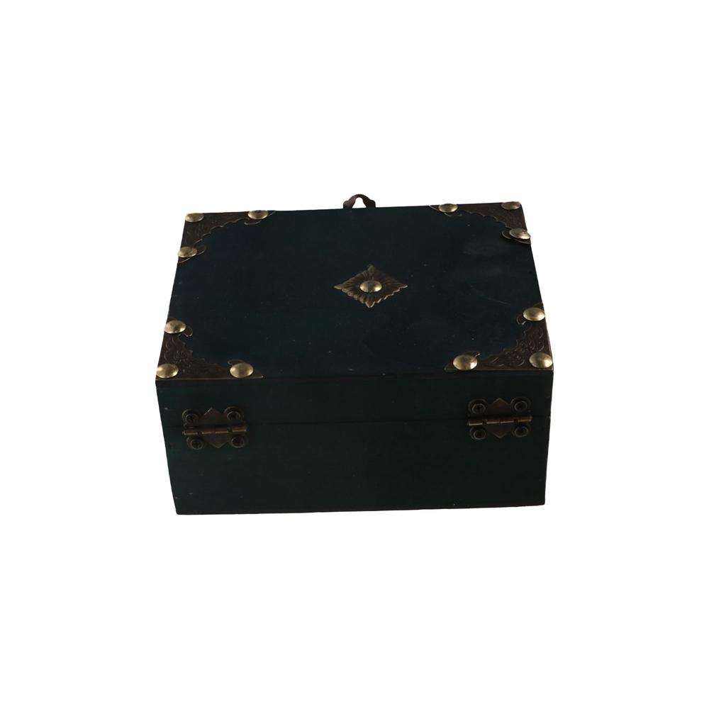 Retro Jewelry Storage Case Square Wood Treasure Box Lockable Password Box  Bracelet