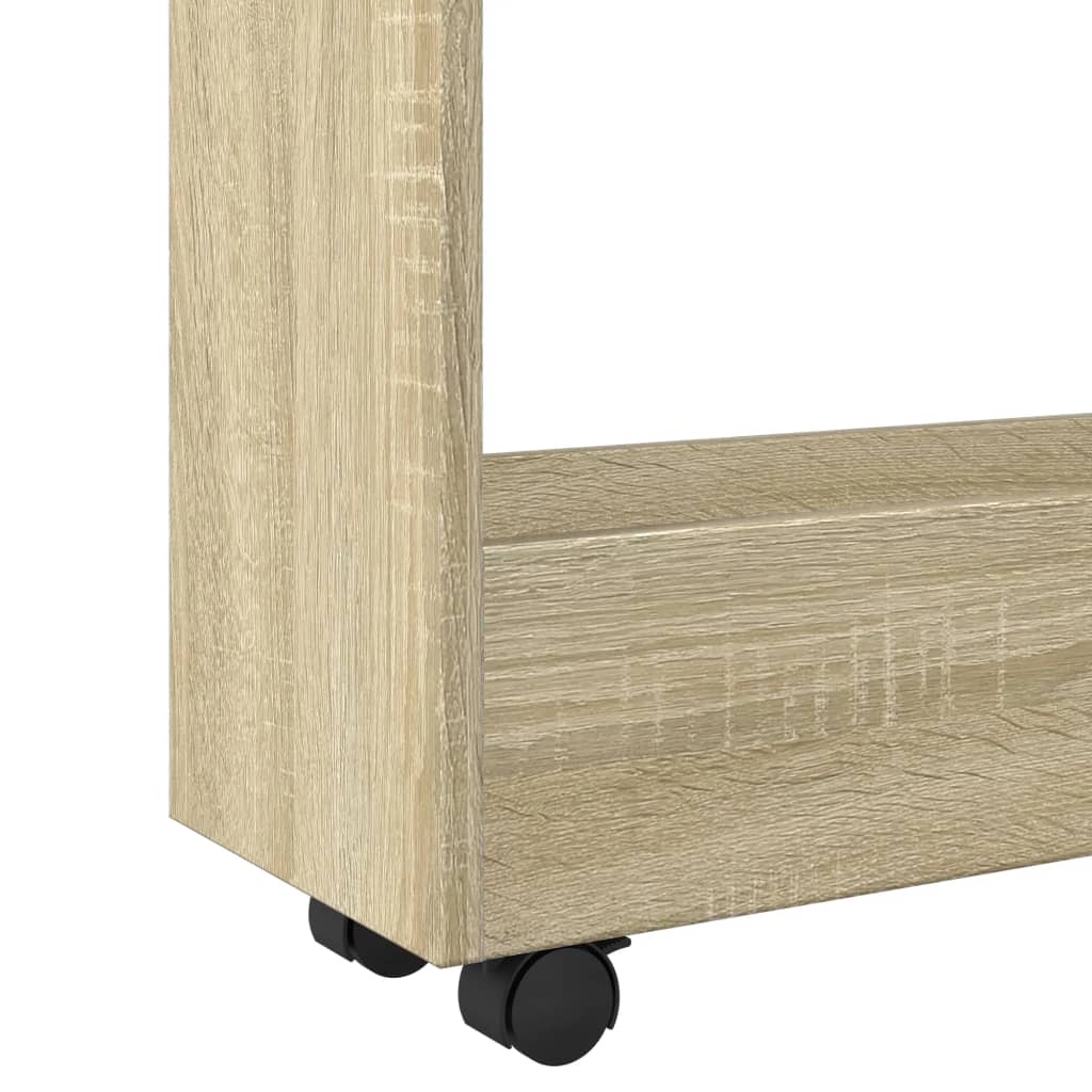 Narrow Storage Trolley 3 Tier Sonoma Oak Effect Wood Based Material