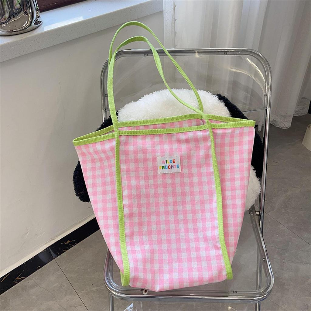 Women Shoulder Bag Checkered Pattern Casual Shopping for Work Outdoor Spring