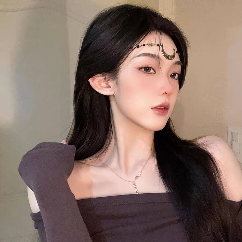 Handgefertigtes Süßes Hochzeitskopfstück Kristall Braut-Kopfkette Diadem Haarschmuck für Damen Strass Stirn-Haarband Zubehör