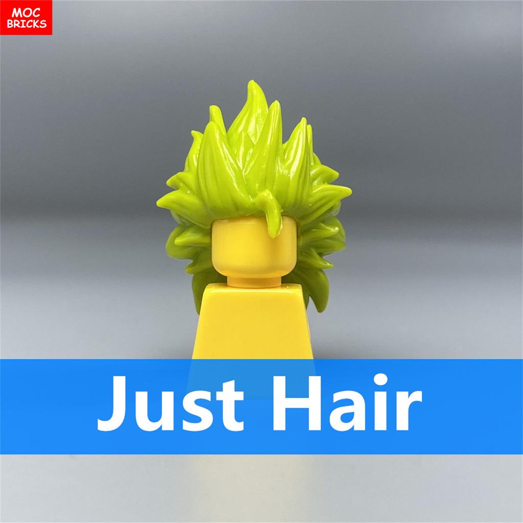Non-Toxic 10Pcs Moc Bricks Female Male Children Mustache Grandpa Hairs Helmet Action Figure Assembled Building Blocks Plastic Toys