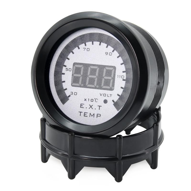Digital 52mm ETG Auto Car 0~130×10℃ Exhaust Temp Gauge Exhaust Gas Temp Sensor with EXT Temperature Sensor Gasoline Engine 12V
