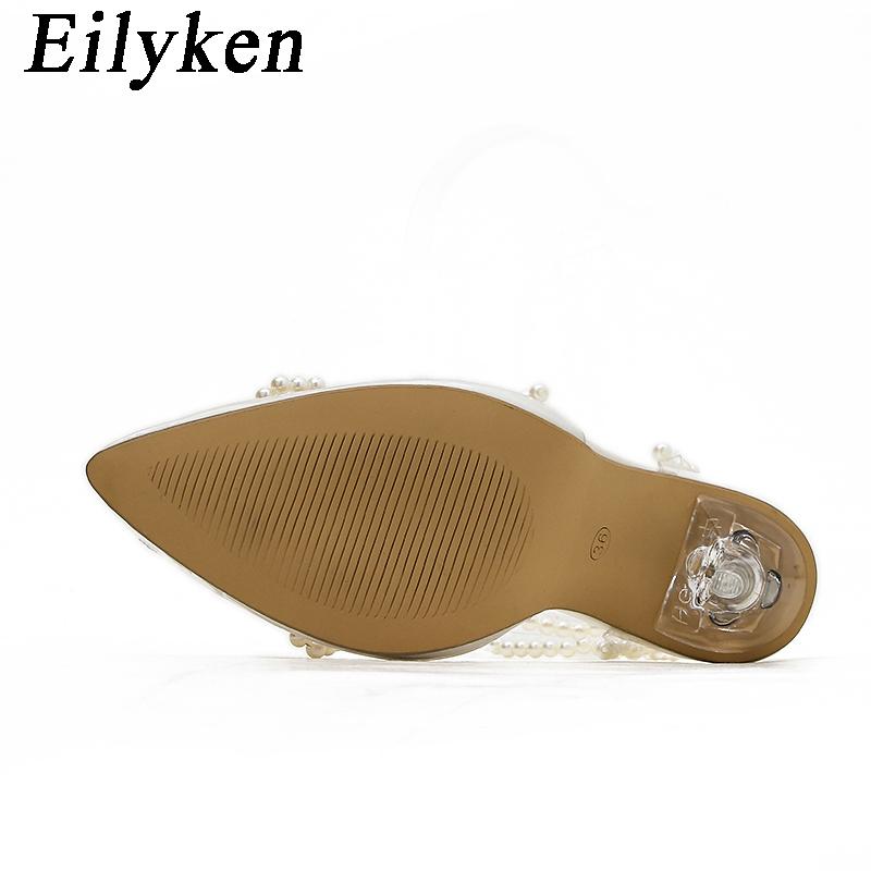 Summer Style White PVC Transparent Women Pumps String Beadbowknot Stripper High Heels Party Prom Shoes