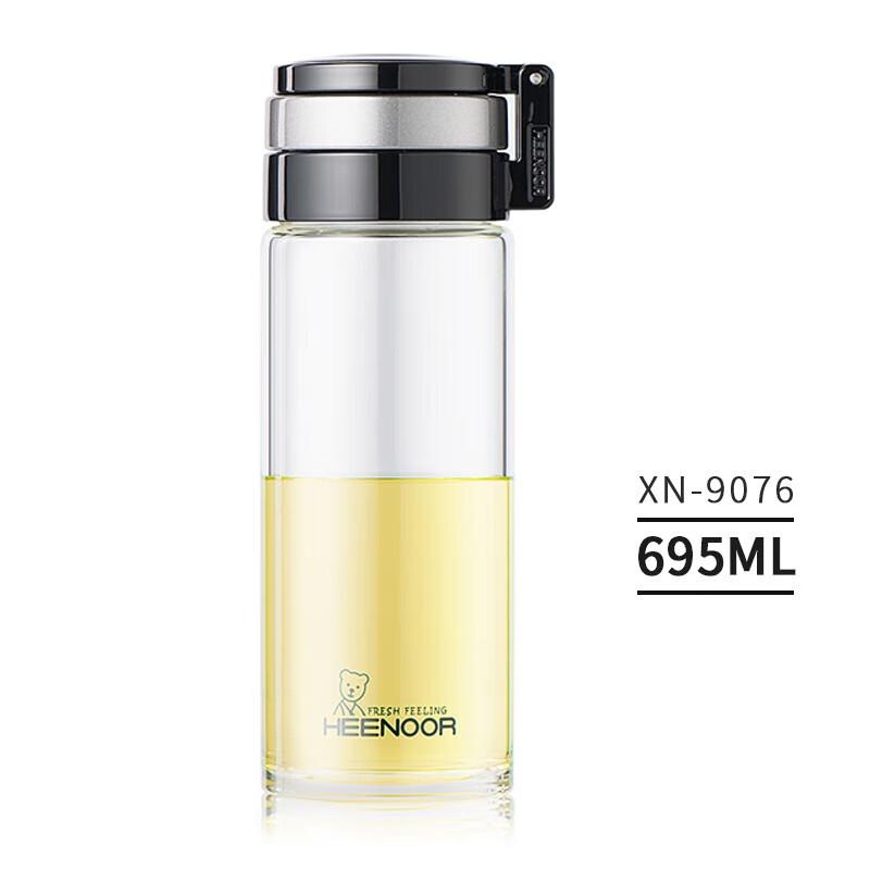 Xinuo Men s Portable Glass Sports Water Bottle with Tea Infuser