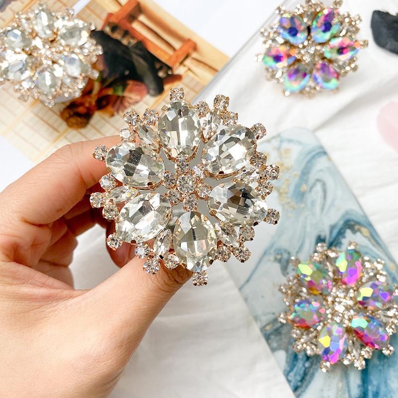 Luxury Diamond-Encrusted Airbag Mobile Phone Holder Retractable Lazy Large Rhinestone Anti-Drop Bracket Desktop Universal Hot-Selling