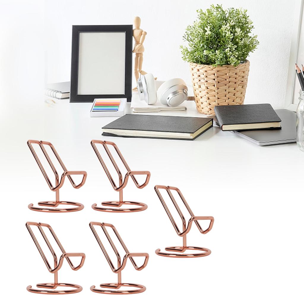 5PCS Cute Metal Cell Phone Stand Stable Ergonomic Perspective Portable Cell Phone Stand for Desk 