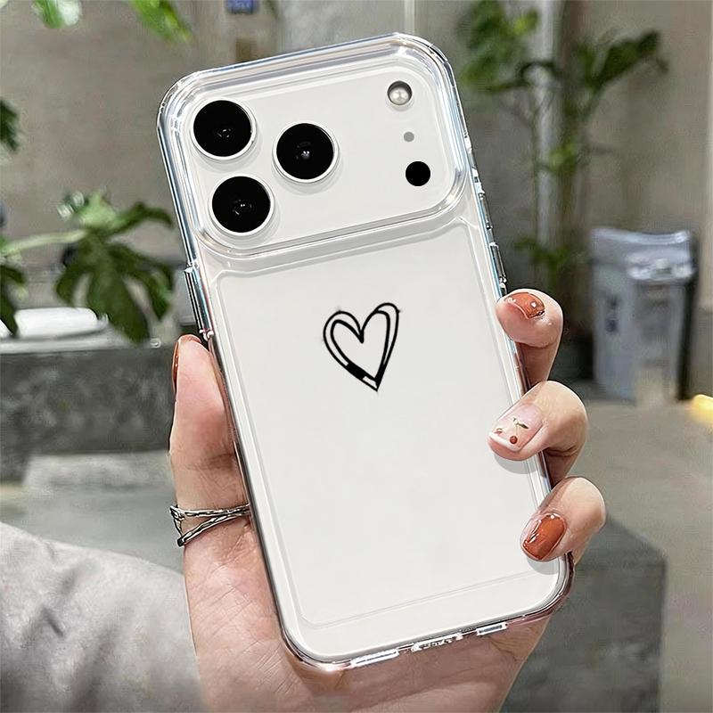 Mini Love Hearts Stars Pattern Case For iPhone 17 Pro Max Coque iPhone 16 15 14 13 12 Pro Max 11 Clear TPU Silicone Soft Cover
