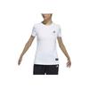 Adidas Floral Logo Print Crew Neck Pullover T-Shirt Women Tops White GP1854