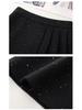Autumn 2025 Women's High Waist Woolen Midi A-line Bodycon Pleated Skirt