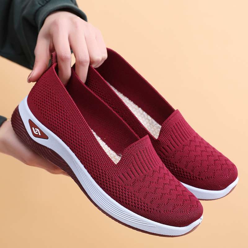 Summer old north cloth shoes women's mesh shoes hollow mesh casual shoes breathable fly weaving one pedal soft-soled mother shoes