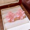 1pair Acrylic White Camellia Flowers Stud Earrings for Women Fashion Temperament  Earring Party Wedding Jewelry Wholesale