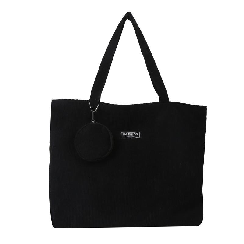 Nowa modna sztruksowa literacka i prosta torba typu tote o dużej pojemności, casualowa, retro, wszechstronna, damska torba na ramię