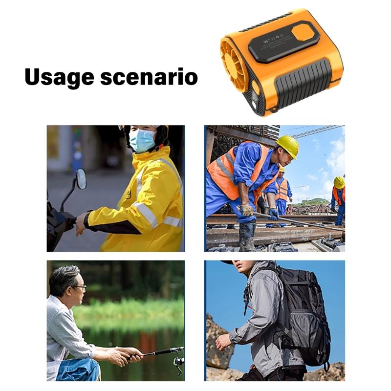 Tragbarer Hüftventilator Starker Luftstrom Kühlender Gürtellüfter 3 Geschwindigkeiten Kleiner Hüftventilator Outdoor Kühlgerät Einfach zu bedienen