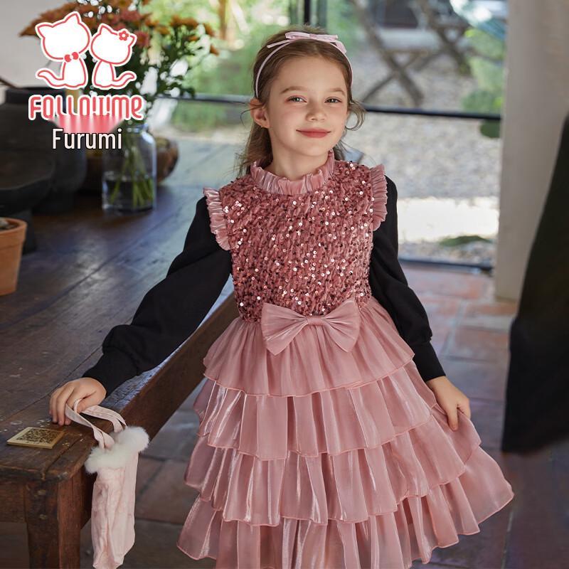 Girls  Sweet Sequin Mesh Princess Dress 165