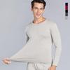 Unisex Herbst/Winter Warmes Unterwäsche-Set - Elastische Basisschicht mit Uni-Rundhalsdesign für Paare