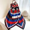 Compass Design Silk Scarf Women Twill Silk Shawl Large Square Scarf 130*130cm Fashion Cool  Scarves
