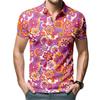 Tropical Bird & Leaf Print Short Sleeve Polo, Stylish Casual Summer Top