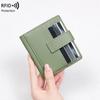 Cross-border RFID Anti-Magnetic Women's PU Wallet - Solid Color, Lightweight, Buckle Closure, Short Coin Purse & Card Holder