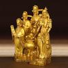 Large Bronze Five Gods of Wealth Figurine for Home or Office Worship