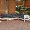 Vidaxl 6-Cz. Garden Lounge Set, With Cushions, White