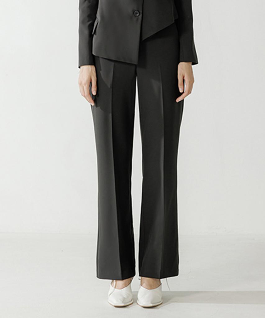 ISH Basic Semi Bootcut Slacks (Charcoal)