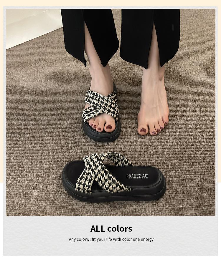 Sandals with skirts, fairy fairy style platform Roman shoes, new summer 2025, sandals, outer slippers