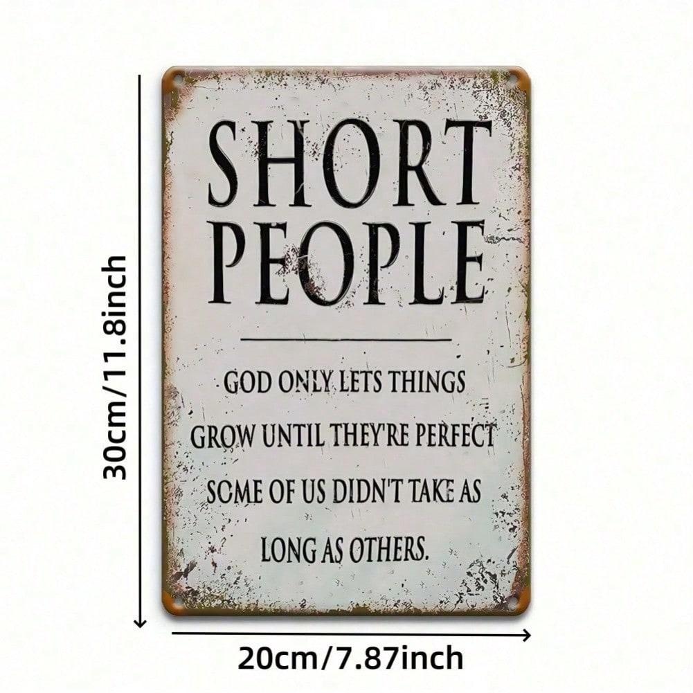 

Vintage Metal Sign Plaque Short People Wall Art Home Decor 20x30 разноцветный