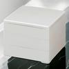 Lacquerware Jubako White Made in Japan J-kitchens 3-Tiered Box, 6.5 inches, Pearl, Uncoated, 19cm, Resin,