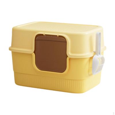 Fully Covered Cat Litter Box Pet Toilet Sandbox Tray for Small Pets