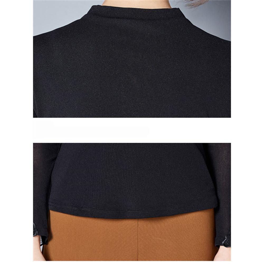 Hollow Out kobiety styl wiosenny i jesienny koronkowe bluzki koszule Casual z długim rękawem Patchwork łączone golfem Blusas topy