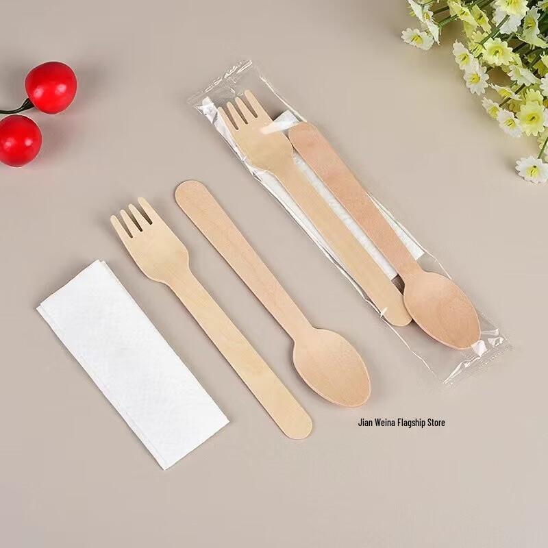 Eco-Friendly Disposable Fork & Spoon Set