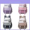 Stylish Spacious New Nylon Backpack For High School And Middle School Students In Purple Pink Green Khaki Black