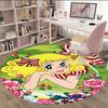 1pc Candy Candy2 Print Round Carpet Chair Round Carpet Suitable for Bedroom Living Room Home Decorative Carpet