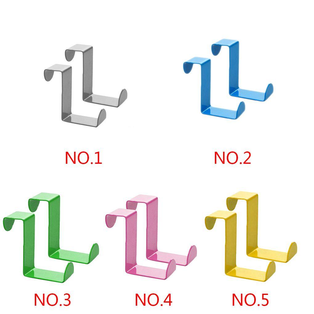 2pcs Over Door Hook Stainless Steel Z-shaped Hanger Kitchen Clasp Punch-Free Nail-Free Self-Adhesion Hangers Rack