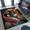 Luxurious Lucky Koi Fish Yin Yang Carp Cartoon Rug for Bedroom Living Room Sofa Home Doormat Decor,Large Kids Non-slip Floor Mat