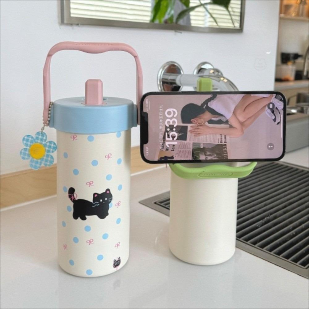 Stainless Steel Portable Insulated Cup Water Cup Cute Cat Thermos Mug  Female