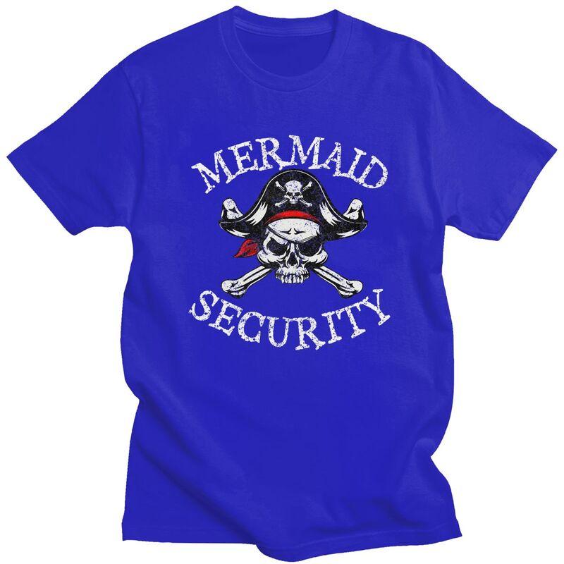 Custom Mermaid Security Pirate Quotes T Shirt Men Pure Cotton Tshirt Tees Streetwear Tshirts