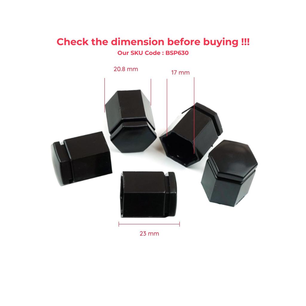 BSP630 5 Bucăți Capac Negru Șurub Bolt Roată 23 mm pentru Opel Vauxhall Astra G H Corsa C D E Meriva A B Vectra C Zafira A 1008209