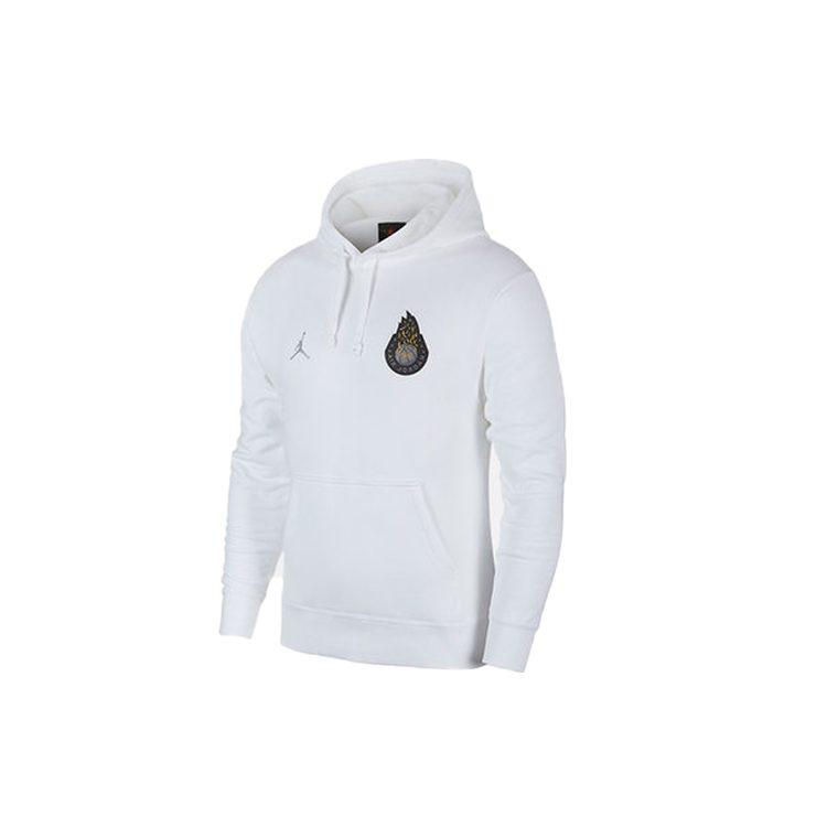 Jordan Sweatshirts Men's White Hooded Moderate Regular CJ9093-100