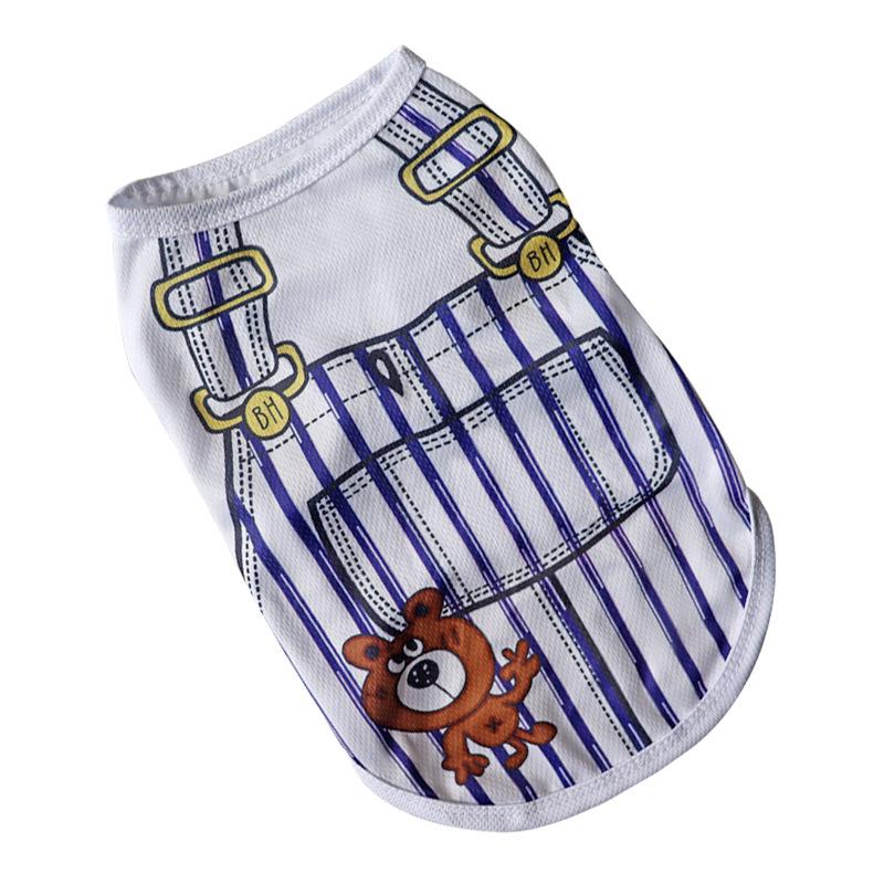 Cartoon Print Mesh Breathable Pet Vest for Dogs & Cats - Spring/Summer Collection