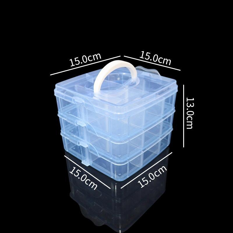 Stackable Organizer Box With Dividers 3-Tier Craft Storage Container For Children'S Toy Parts Jewelry Accessories