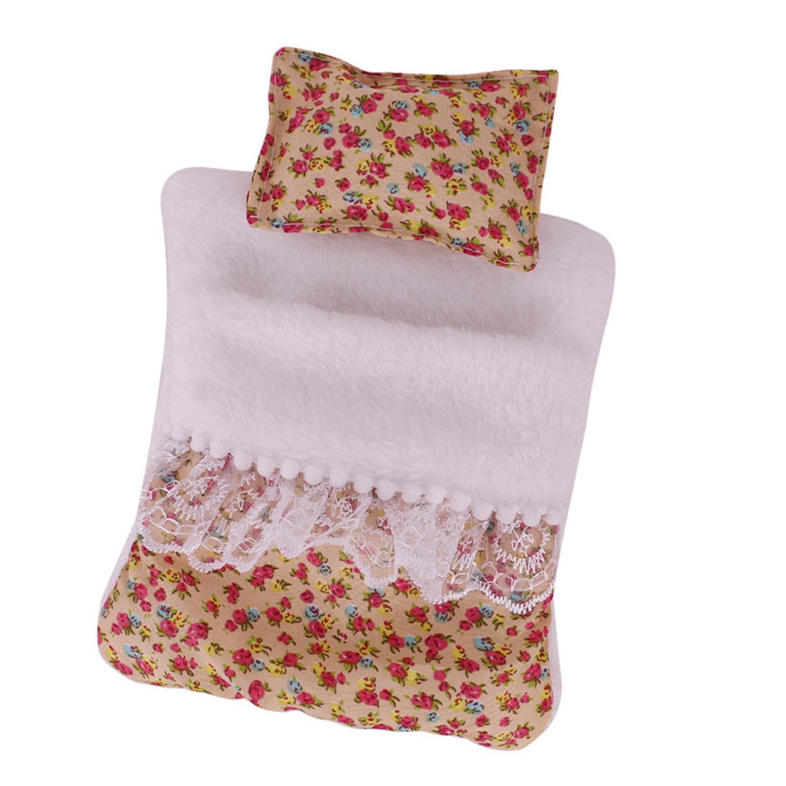 

Модный кукольный набор с цветочным узором, кровать, подушка и спальный мешок для плюшевых кукол Лабубу 17 см, шарнирных кукол 2446